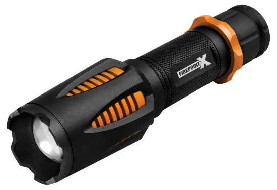 W2653 – PERFORM TOOL Flashlight, LED Clear Lens 265 Meter DuoFocus Beam Black/ Orange Casing Aluminum Housing With 6A...
